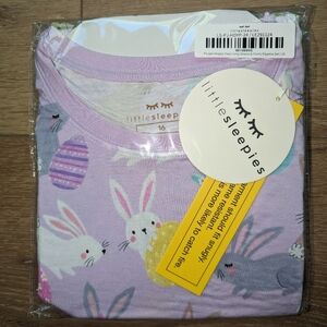 Sz 16 Girls Hoppy Days Lavender Easter two piece little sleepies pjs Long Sleeve